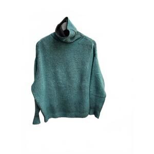 NEW AVANT TOI women's hand painted cotton sweater in turqoise